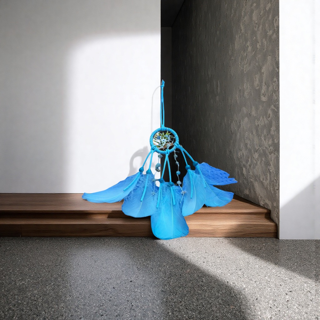 Blue feather dreamcatcher, dreamy sleep decoration, home decor, room decoration Application Scenario