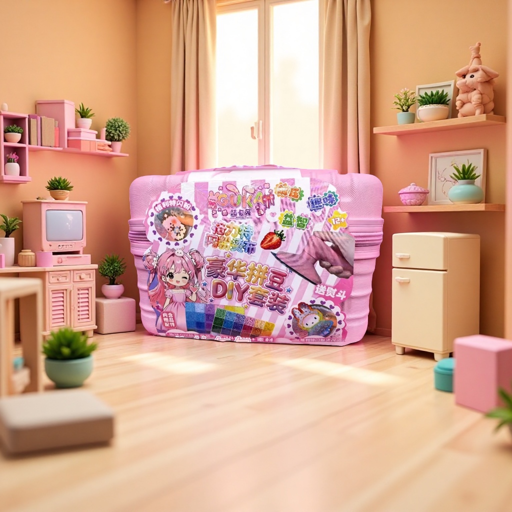Pink luxury bean DIY set with pink storage box Application Scenario