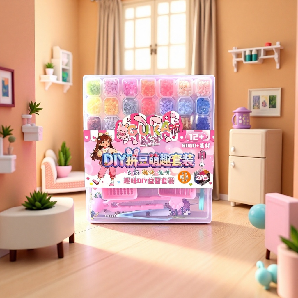 DIY Bean Puzzle Cute and Fun Set, adorable cartoon creative handmade material pack Application Scenario