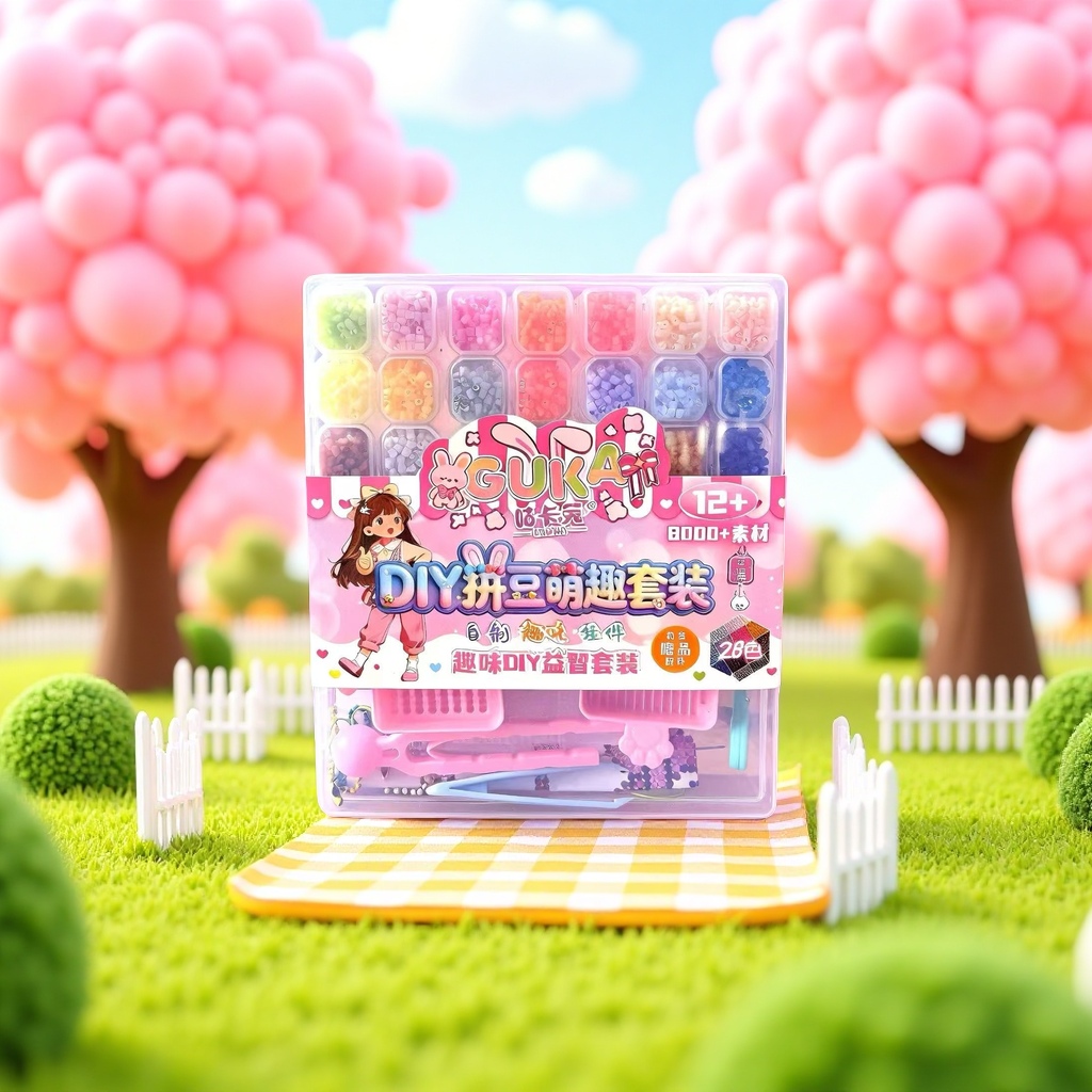 DIY Bean Puzzle Cute and Fun Set, adorable cartoon creative handmade material pack details Picture