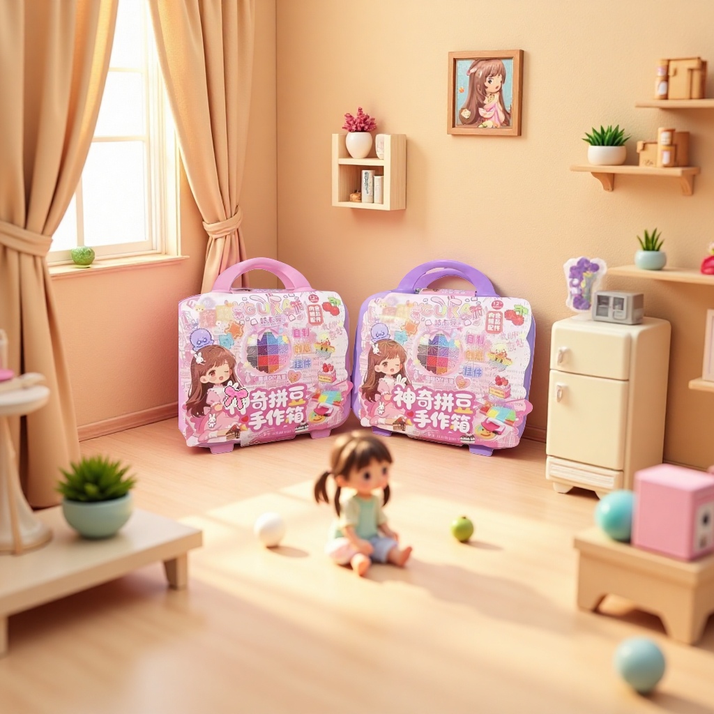 GUKA Guka Rabbit Magic Bean Puzzle Handmade Box, two 40-color creative pendant materials in pink and purple Application Scenario
