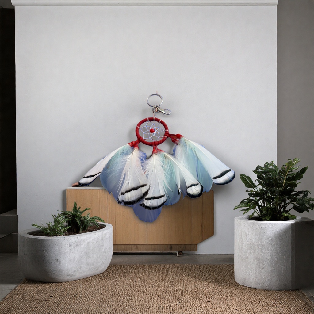 Feather dreamcatcher keychain, dreamy decorative pendant, personalized little item, girl's gift Specification image