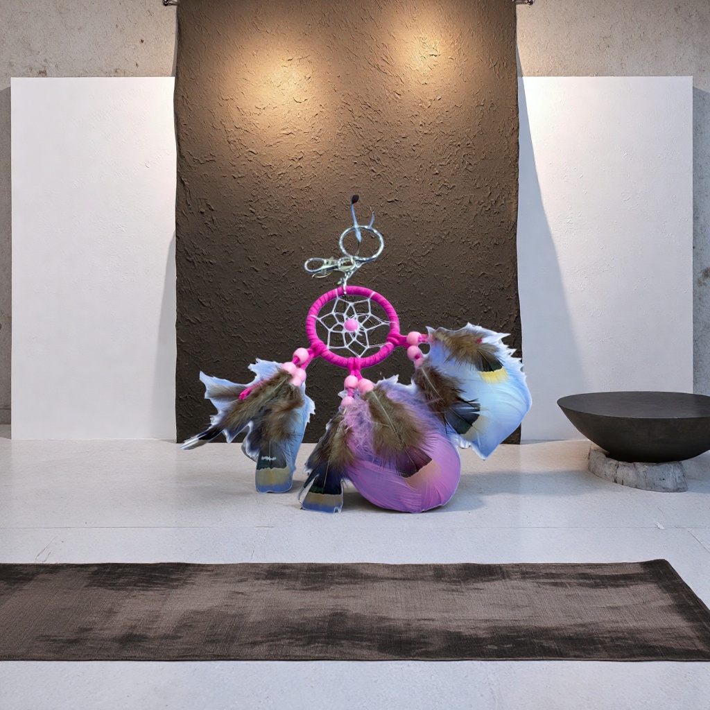 Pink woven Dream Catcher pendant Application Scenario