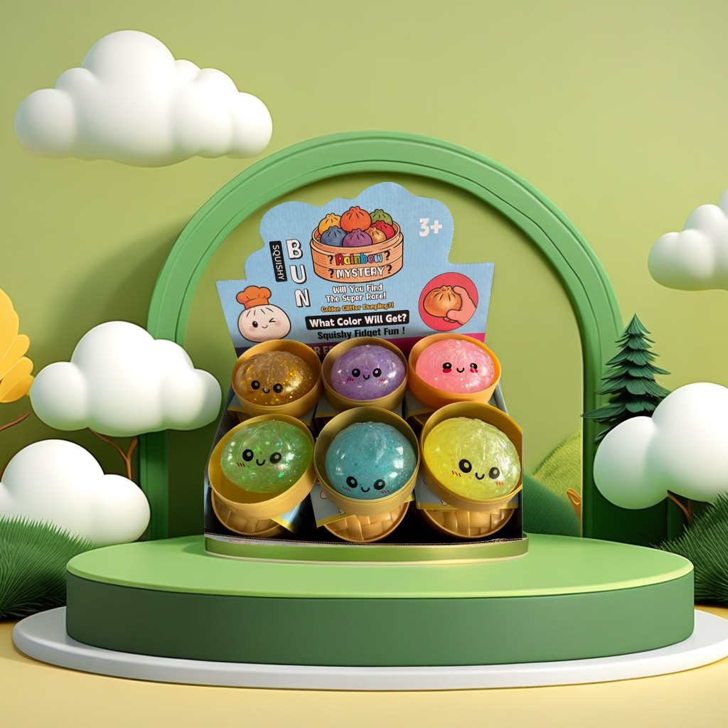 Colorful luminous steamed buns, soft rubber toys, children's educational toys for intelligence and early education Specification image
