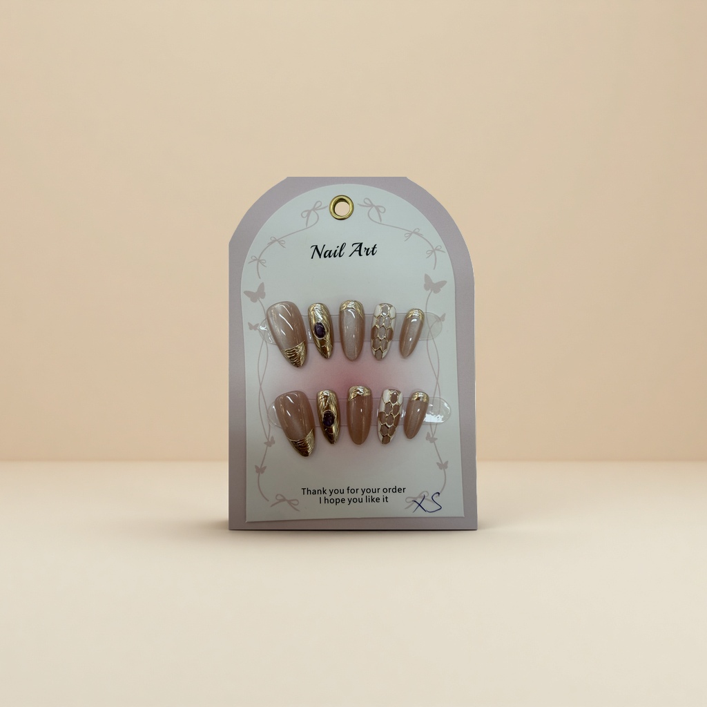 Nail art false nail set, detachable decorative nail pieces, Diy nail material package Specification image