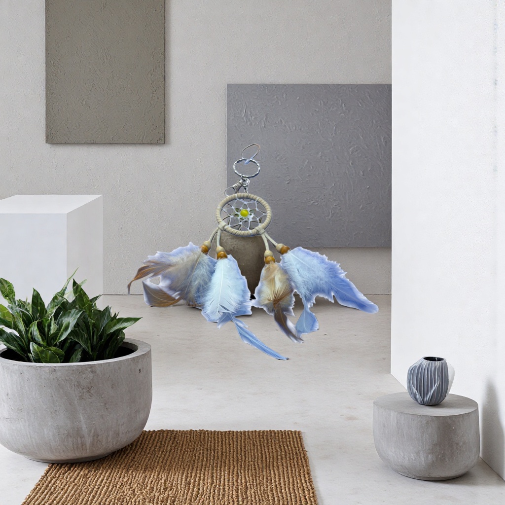 Feather dreamcatcher keychain, dreamy decorative pendant, fresh and cute pendant details Picture