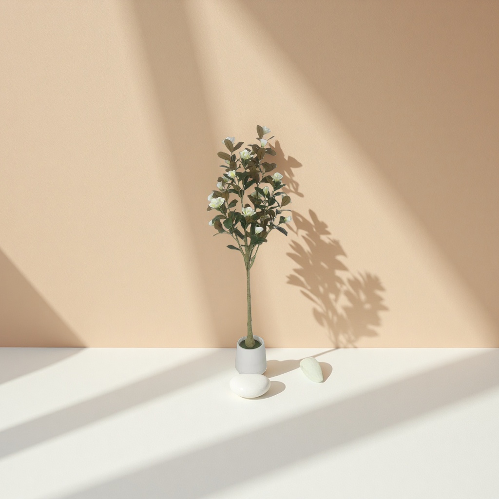 仿真盆栽树茉莉花绿植装饰室内办公家用摆件绿萝盆景