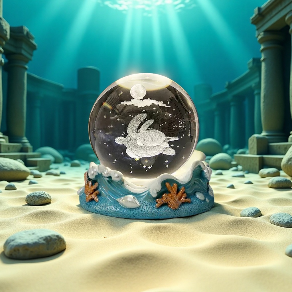 发光宇航员银河太阳系水晶球小夜灯摆件创意玻璃球装饰品生日礼物 