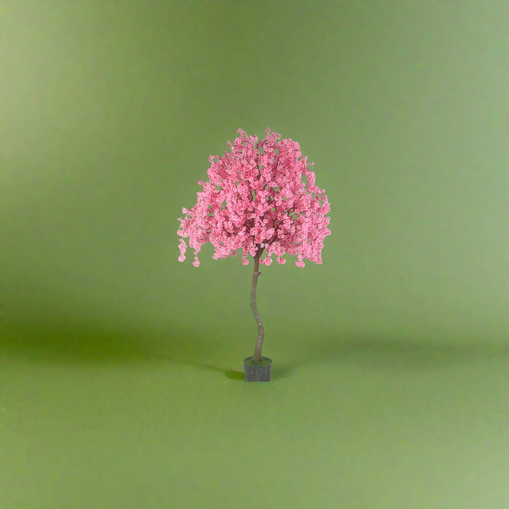 粉色樱花树细节图