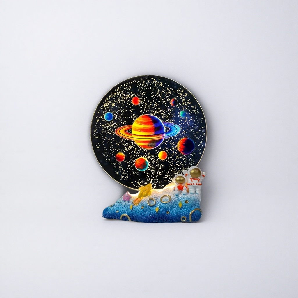 diy colorful crystal round cakes, starry sky ornaments, luminous night lights, creative handcrafted gifts, astronaut table lamps details Picture