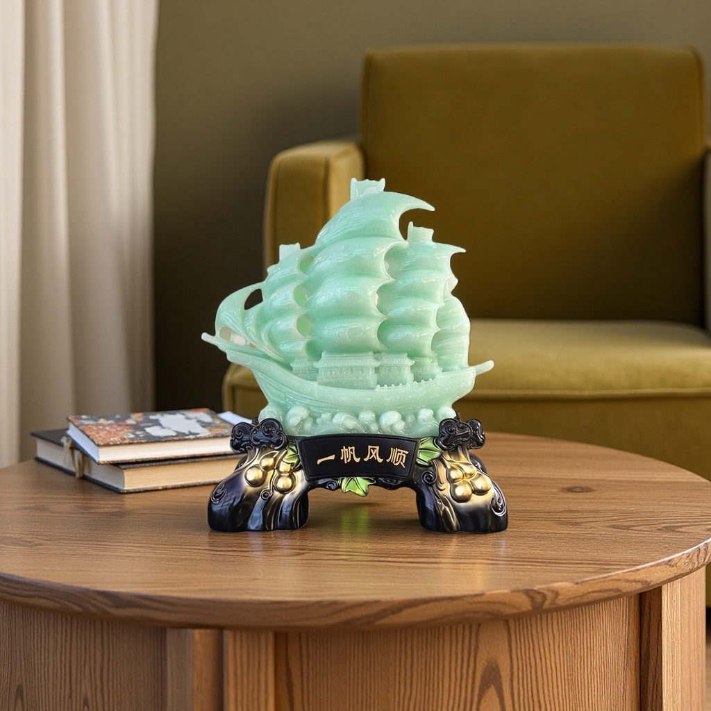 Qingjade color velero suave piezas escultura decoración del hogar Application Scenario
