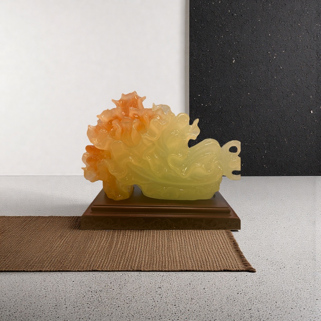 玉雕白菜摆件家居装饰品简约中式风水吉祥物