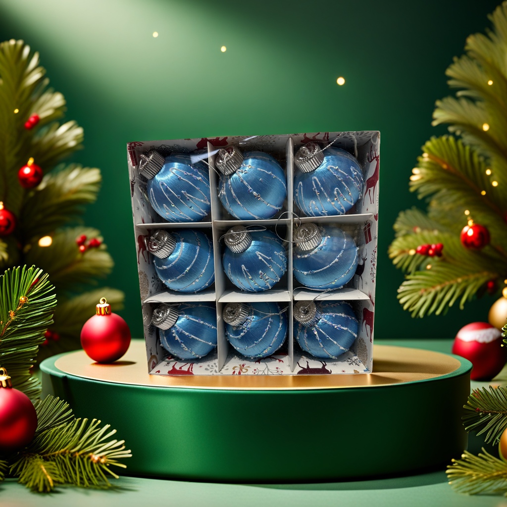 Blue Christmas balls, Christmas decorative balls, hanging ornaments, and festive atmosphere decorations Application Scenario