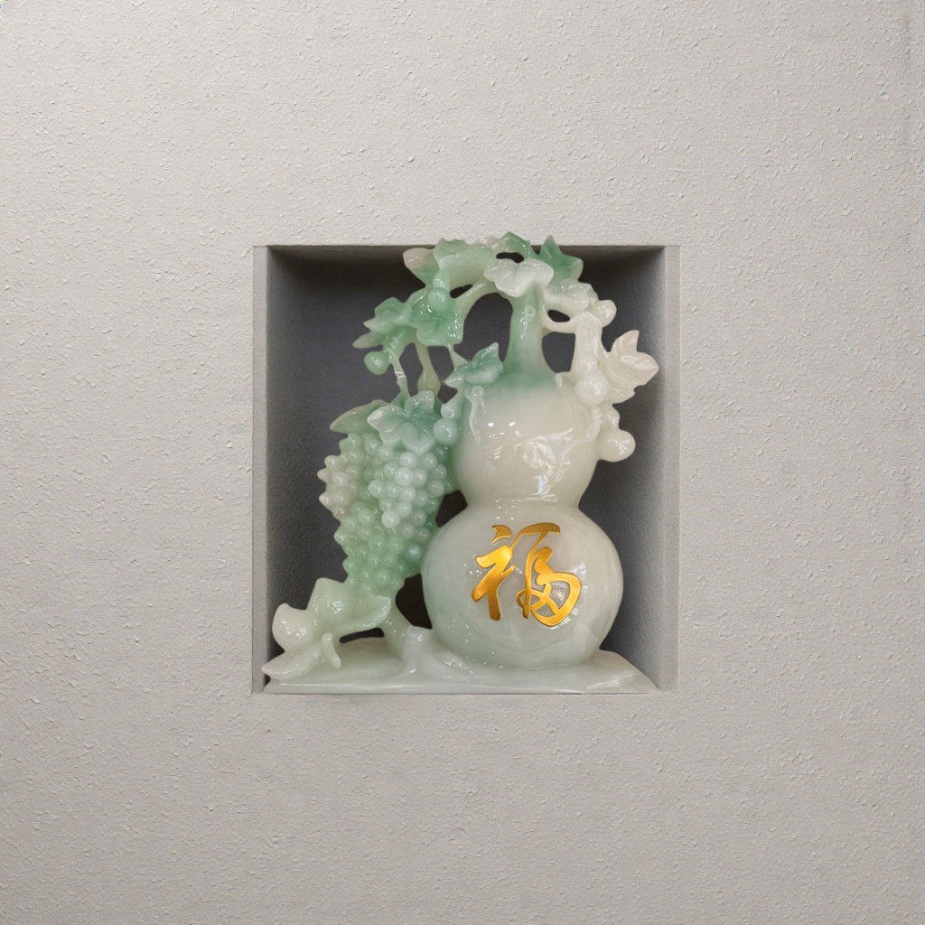 玉雕葫芦福字装饰摆件客厅风水吉祥物