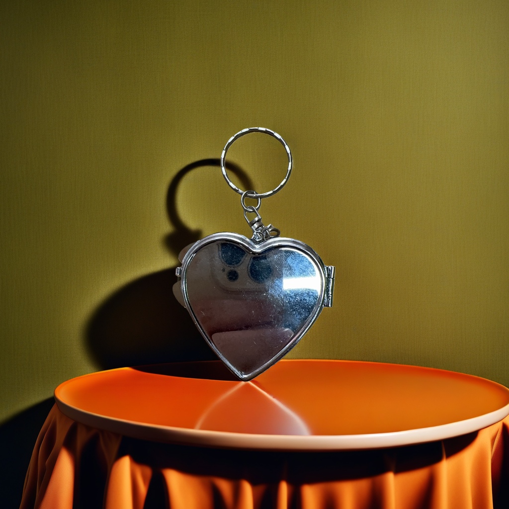 心形镜子钥匙扣可爱挂饰小清新送女友礼物