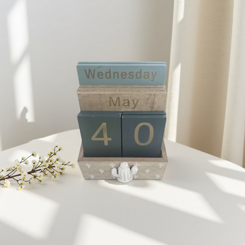 木质日历桌面摆件简约北欧风创意办公桌装饰品145430759产品图