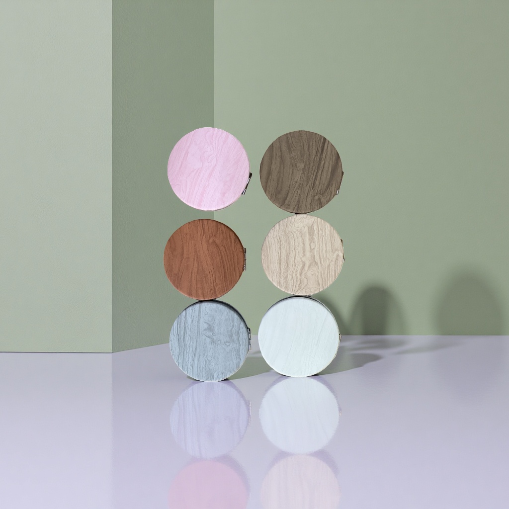 圆形木质纹路化妆镜