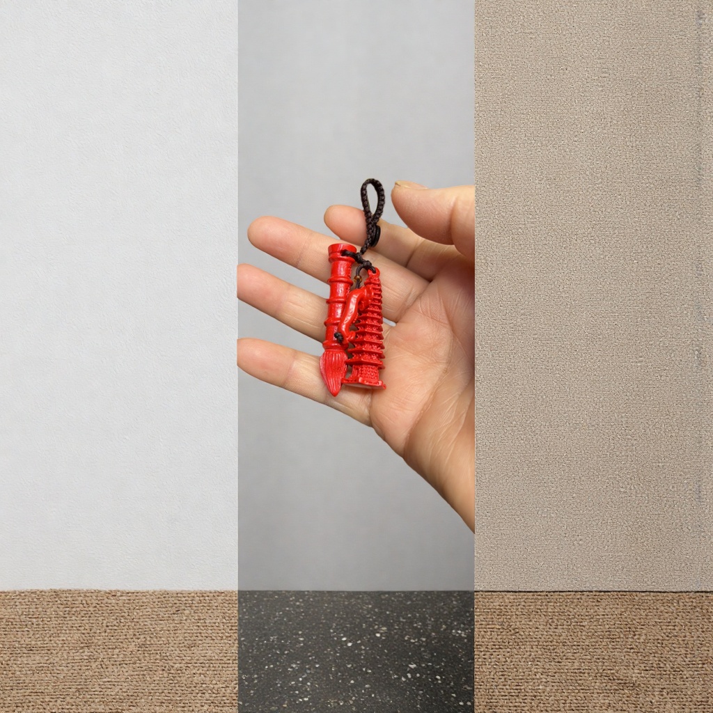 Red tower-shaped pendant sterling silver necklace, a fashionable, simple and light luxury gift for women Specification image