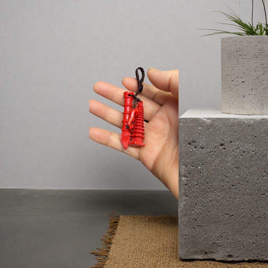 Red tower-shaped pendant sterling silver necklace, a fashionable, simple and light luxury gift for women Application Scenario