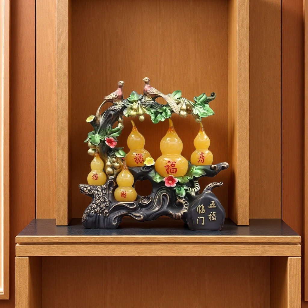 Five Blessings Arrive - Gourd bird-shaped decorative item handicraft