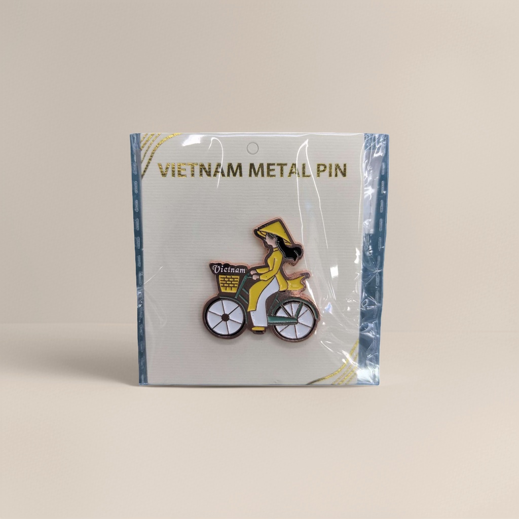 Emblema de metal vietnamita ciclismo vietnamita mujeres patrón diseño colección vintage única 151934433 details Picture