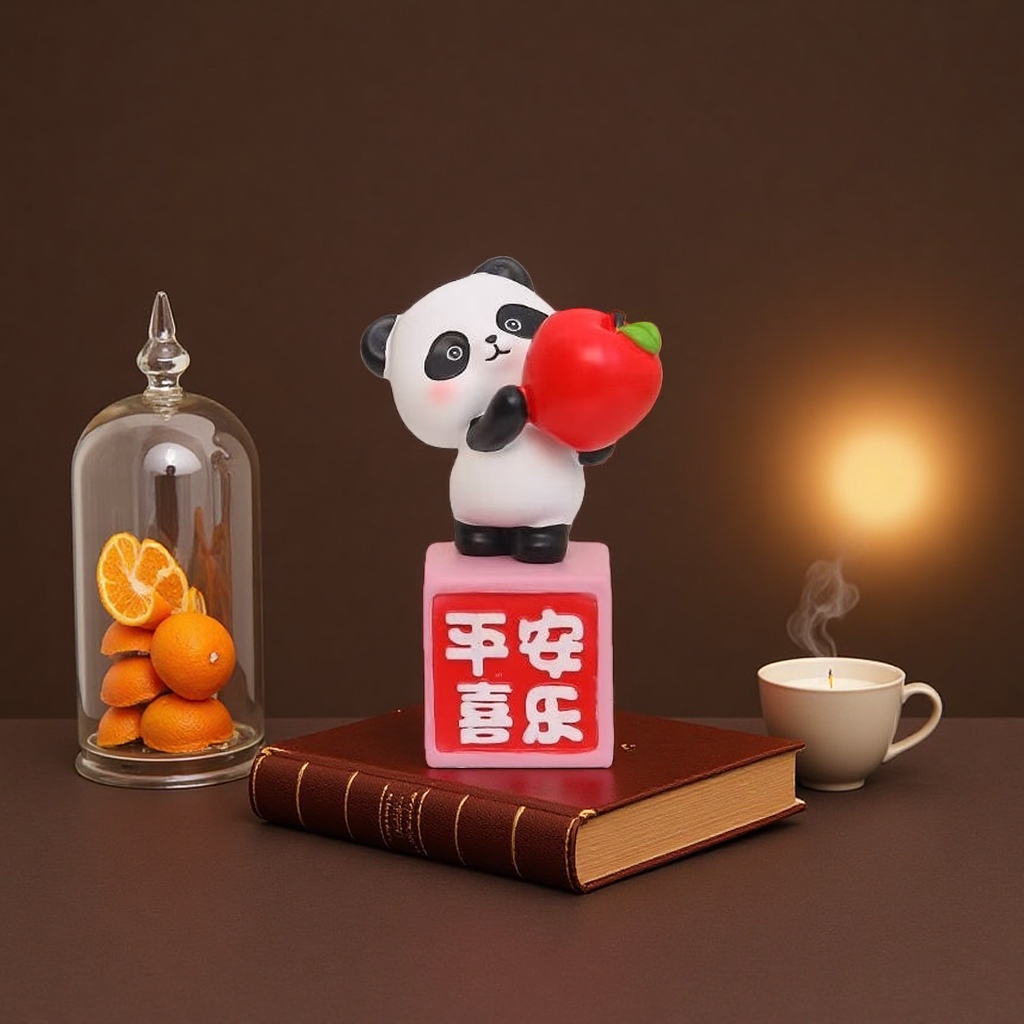 Panda Peace and Joy, ceramic handicrafts, home decorations, living room ornaments details Picture