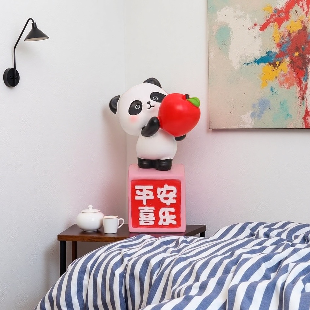 Panda Peace and Joy, ceramic handicrafts, home decorations, living room ornaments Specification image