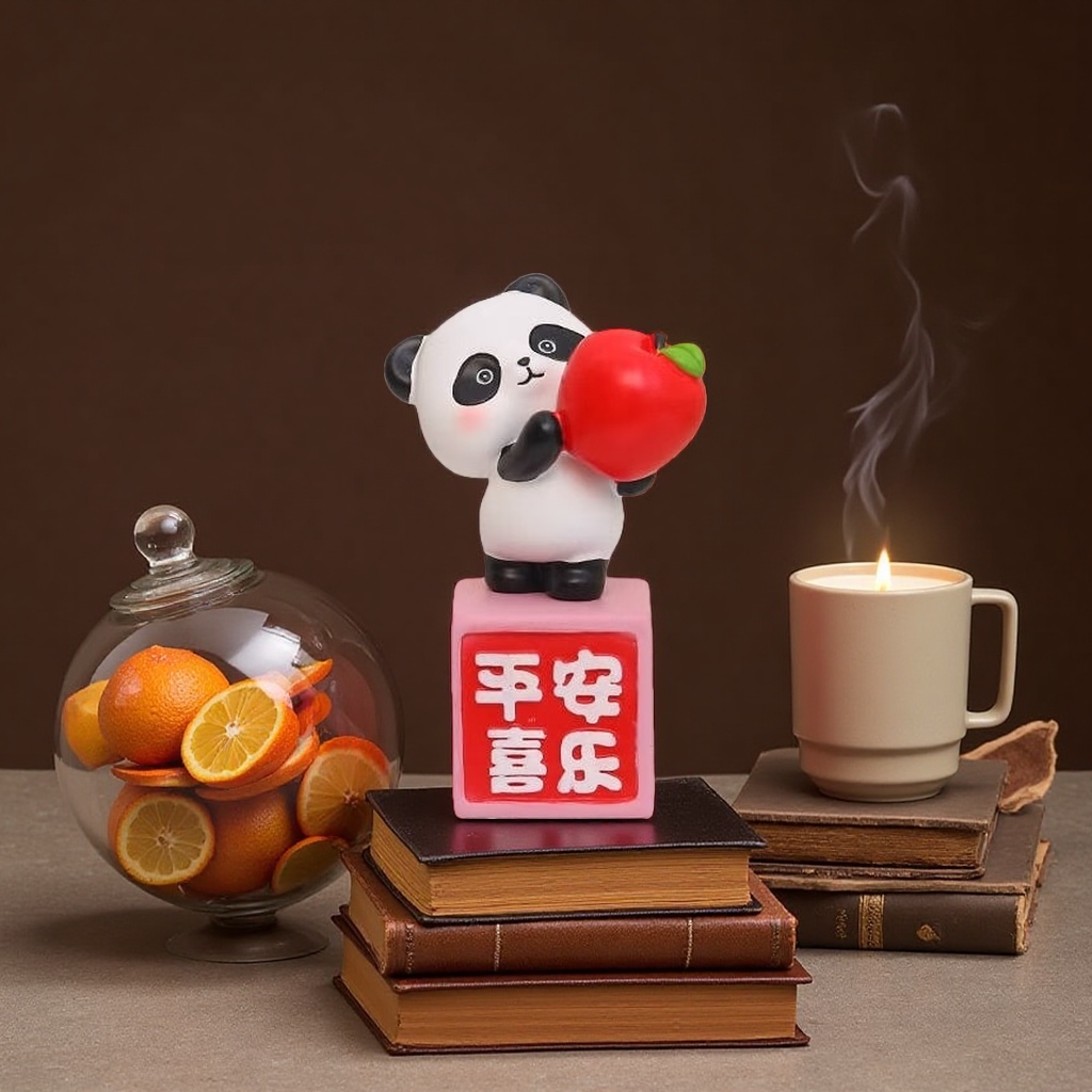 Panda Peace and Joy, ceramic handicrafts, home decorations, living room ornaments