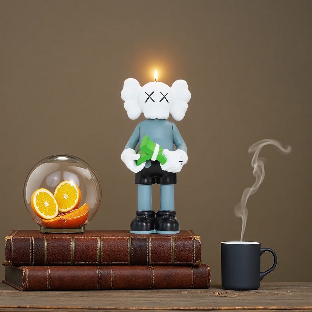 Cartoon character standing and holding money ornaments, Wealth God attracting wealth ornaments, home decoration items details Picture