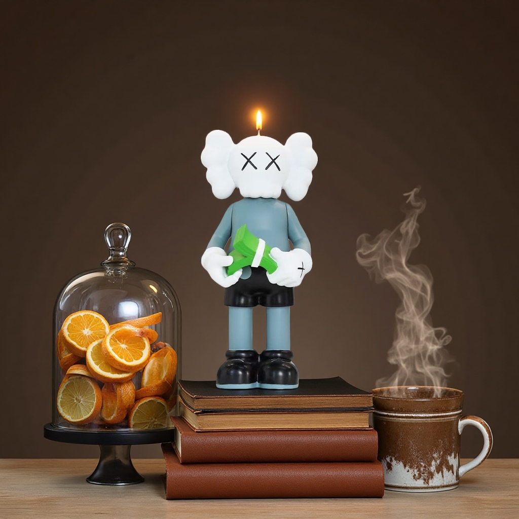 Cartoon character standing and holding money ornaments, Wealth God attracting wealth ornaments, home decoration items