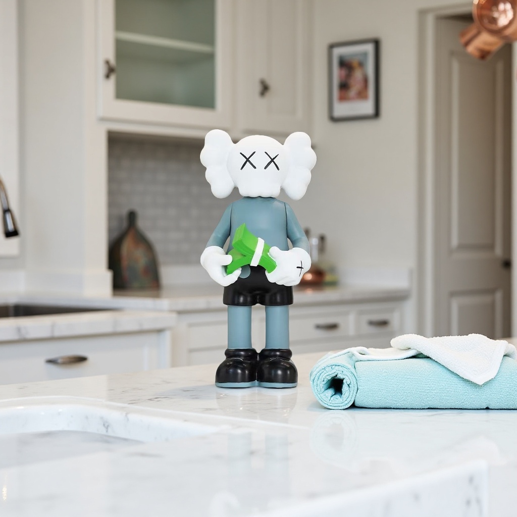 Cartoon character standing and holding money ornaments, Wealth God attracting wealth ornaments, home decoration items Specification image