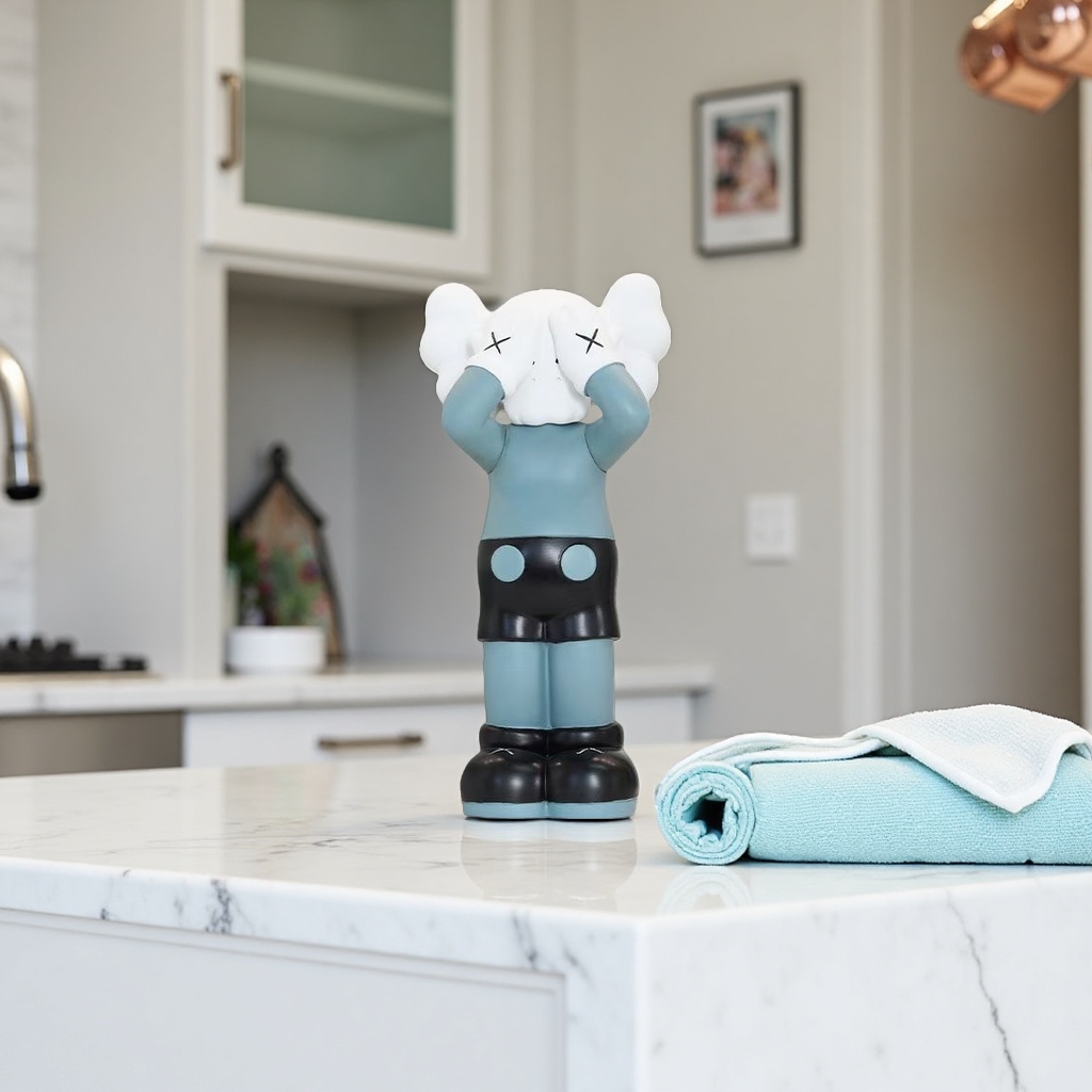 Cartoon character standing face-covering dolls, cute and funny emoticons, decorative items