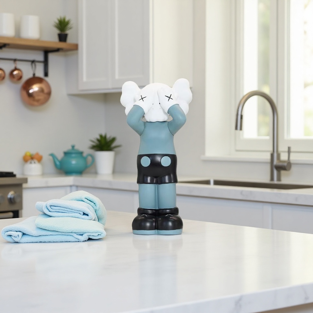 Cartoon character standing face-covering dolls, cute and funny emoticons, decorative items details Picture