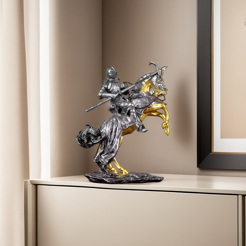 Knight riding statue ornaments, home decoration ornaments, metal sculpture handicrafts Application Scenario
