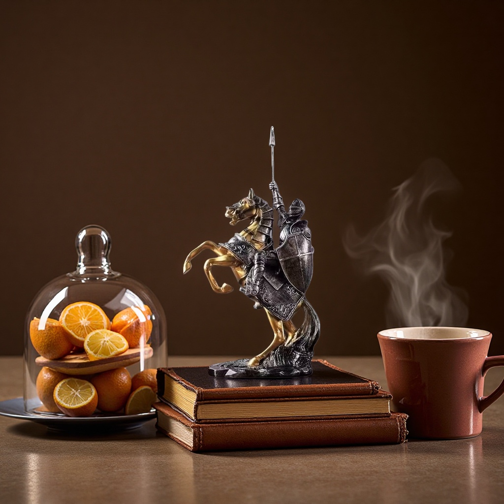 Knight riding statue ornament, home decoration, table display handicraft
