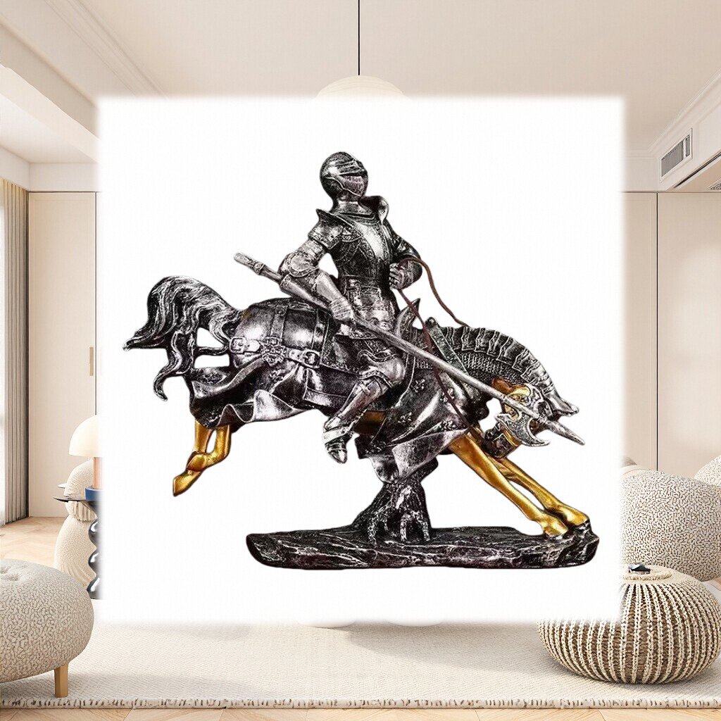 Knight riding statue decoration, home decoration, art decoration, living room decoration details Picture