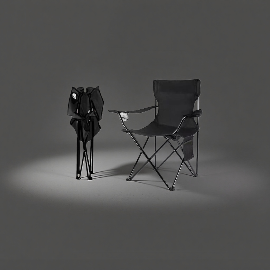 The black folding chair is portable and lightweight, suitable for outdoor picnics and leisure use details Picture