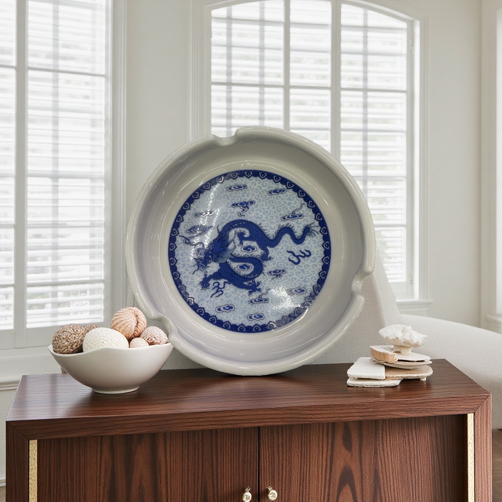 青花瓷烟灰缸简约陶瓷家居用品