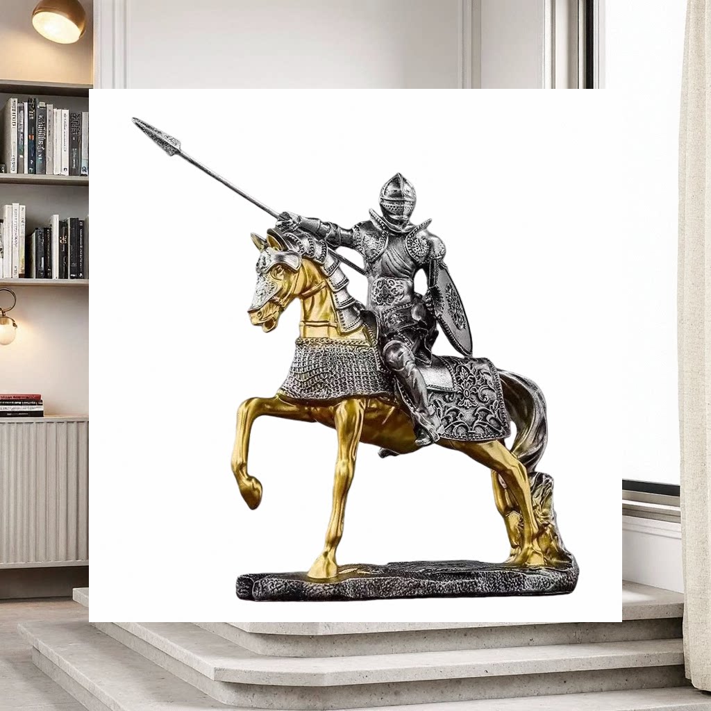 Knight ornaments, knight riding statues, artistic decorative ornaments, home ornaments, handicrafts and collectibles Specification image