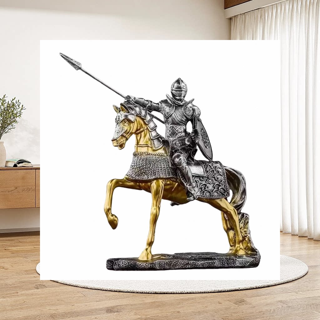 Knight ornaments, knight riding statues, artistic decorative ornaments, home ornaments, handicrafts and collectibles details Picture