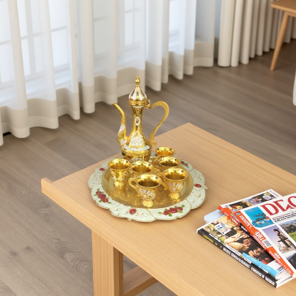 金色茶具套装 茶盘茶杯组合家用礼品送礼高档茶具