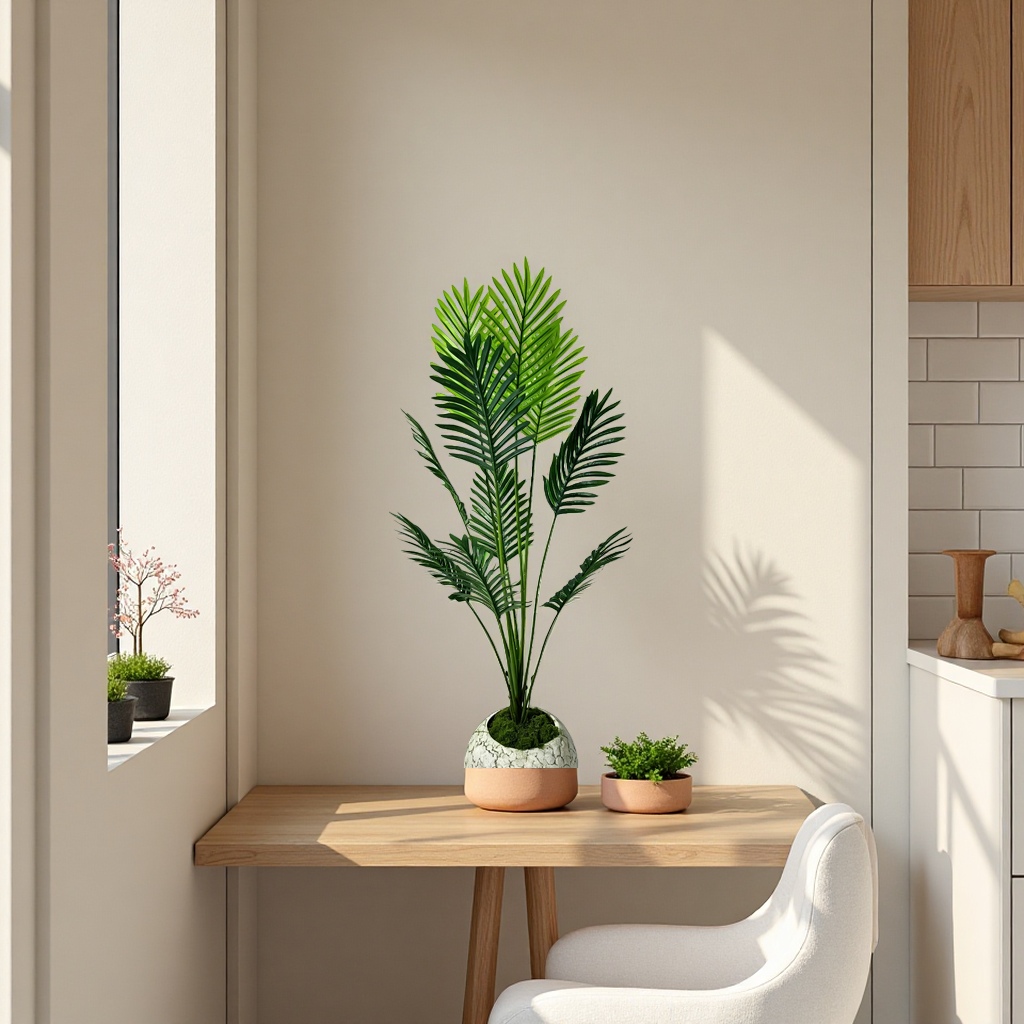 Green palm leaf potted plants, indoor green plants, home decoration, shade-tolerant plants, succulent potted plants