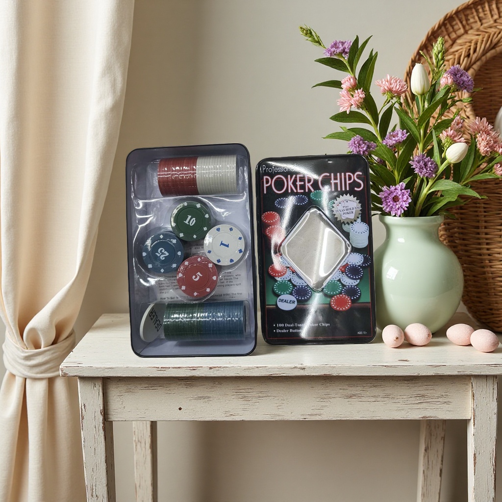 扑克筹码套装100枚豪华款游戏用品棋牌用品家庭娱乐172217323