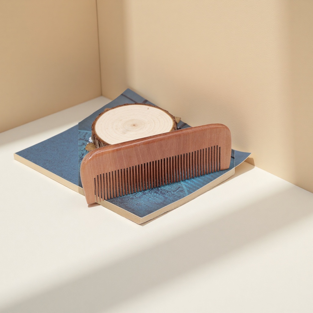 The wooden comb is a natural massage comb that provides smooth hair care and prevents tangling Specification image