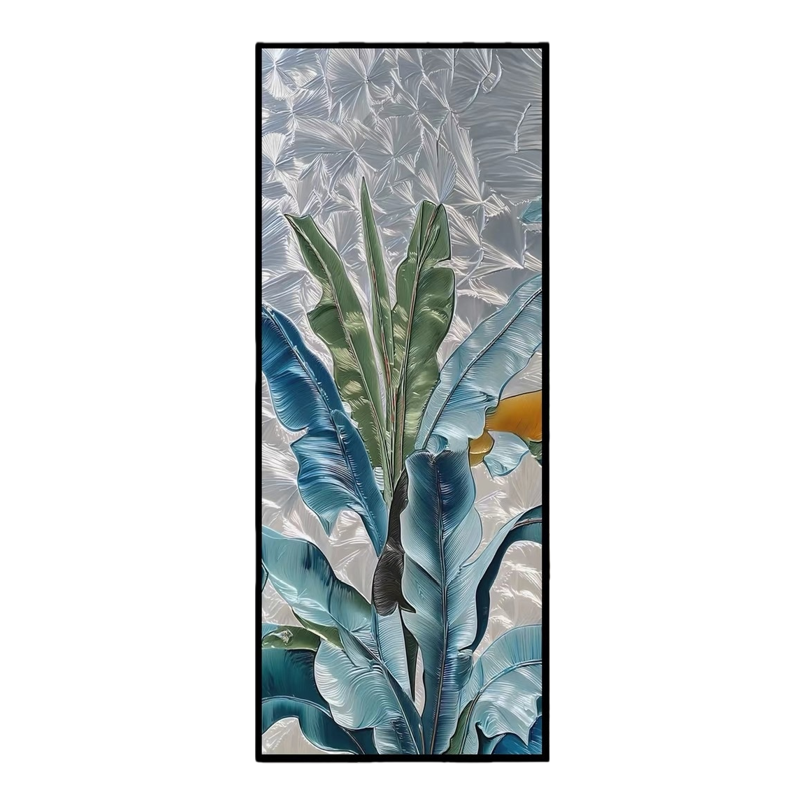 Tropical plant-patterned glass partition doors are used for simple and modern interior decoration to separate Spaces Item Picture