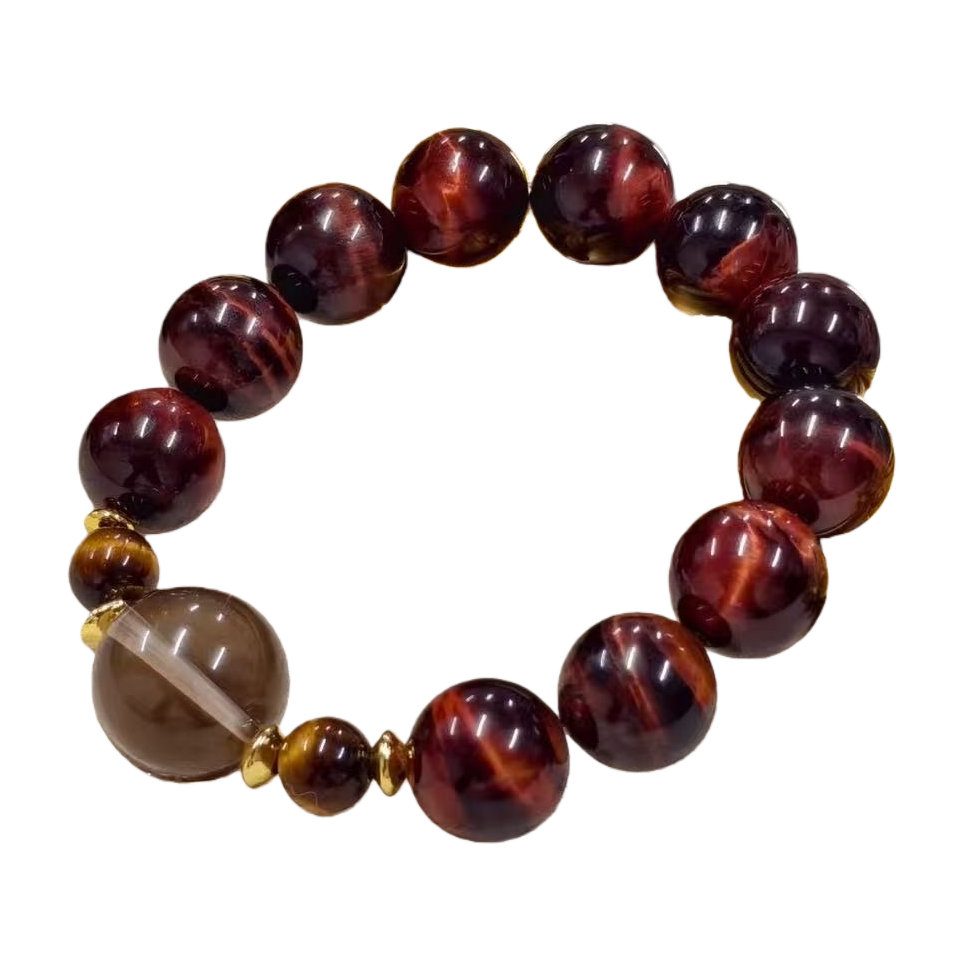 Rojo ojo de tigre piedra natural pulsera mujer moda accesorios pulsera pulsera mano cadena pulsera mujer Item Picture