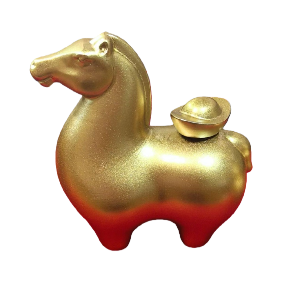 Golden horse-shaped ornaments, artistic decorative items, home ornaments, handicrafts ornaments Item Picture