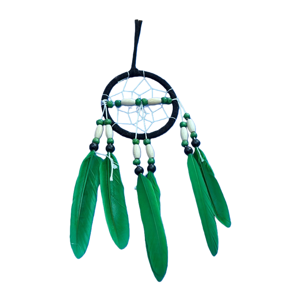 Colorful feather dreamcatcher, dreamy decorative pendant, home decor, soft furnishings Item Picture