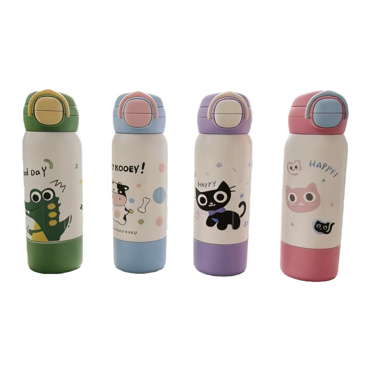Cartoon-patterned cute insulated cup 280ml portable leak-proof large-capacity student office cup Item Picture
