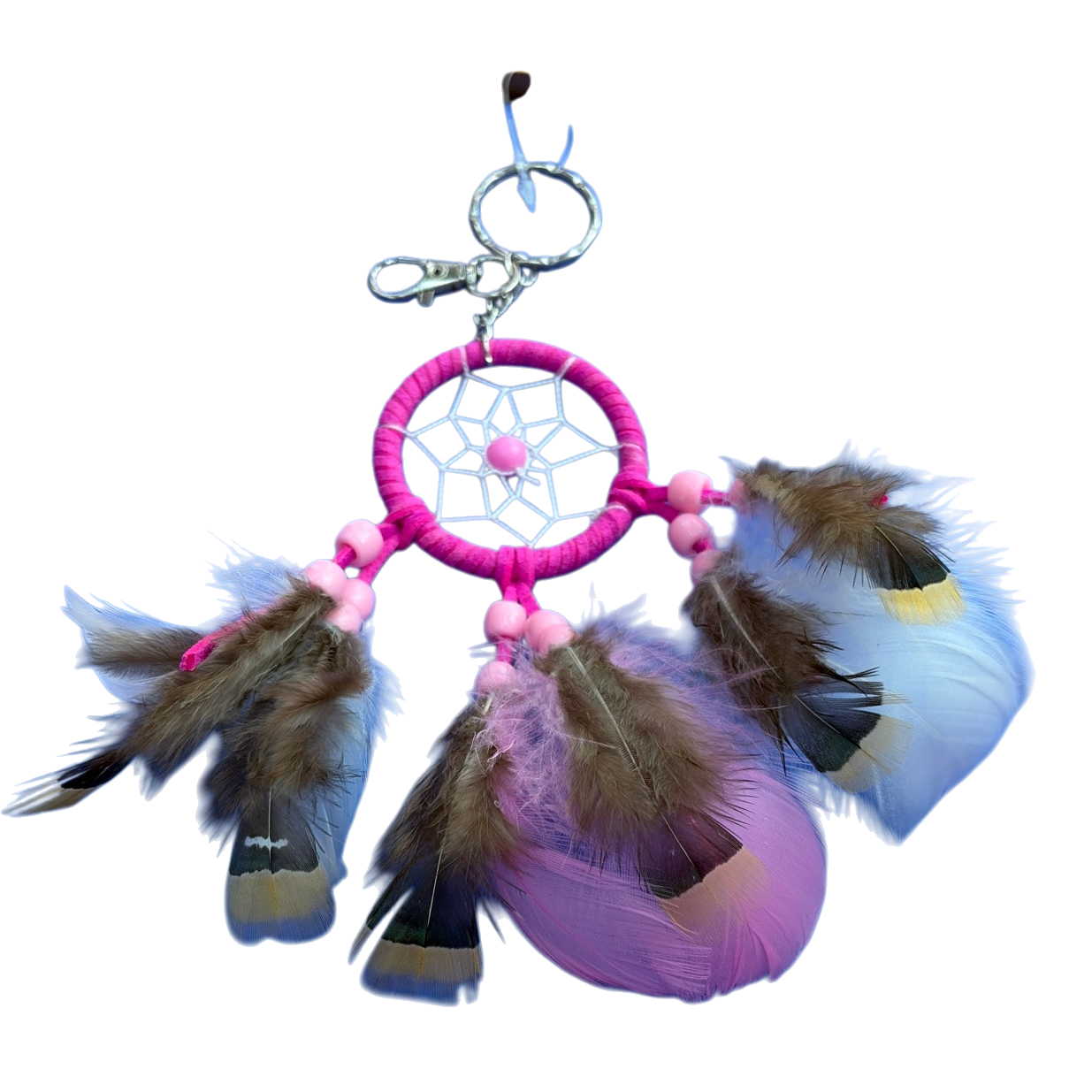 Pink woven Dream Catcher pendant Item Picture